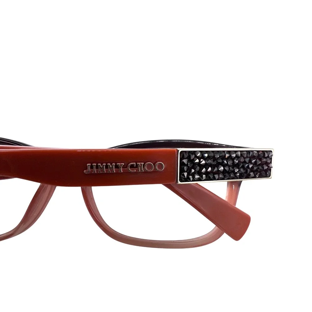 Jimmy Choo JC110 53-15-135 Burgundy Peach Ombre Crystal Eyeglasses Frames Only